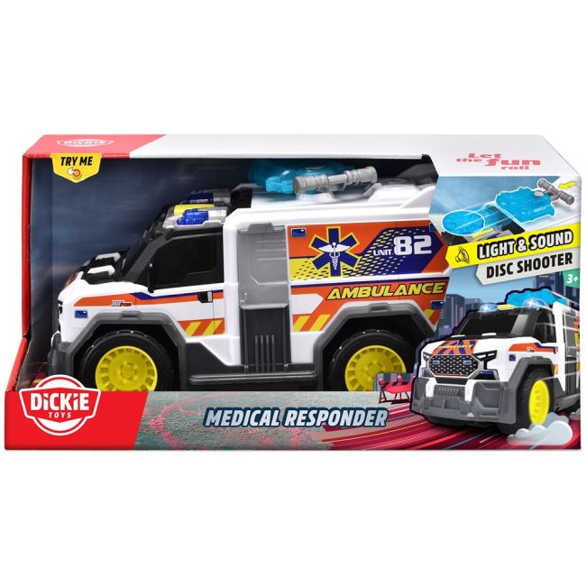 Masina de ambulanta dickie toys medical responder 30 cm cu lumini si sunete hubs203306024