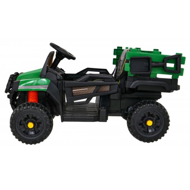 Masinuta electrica cu telecomanda farmer pick-up, roti eva, scaun tapitat, 116x66x65 cm, putere 70w - verde edeedipa.bdm0926.zie