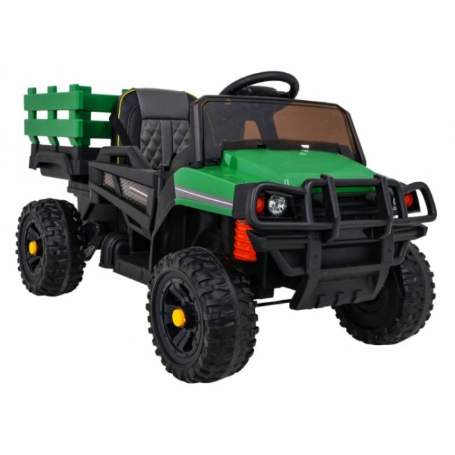 Masinuta electrica cu telecomanda farmer pick-up, roti eva, scaun tapitat, 116x66x65 cm, putere 70w - verde edeedipa.bdm0926.zie