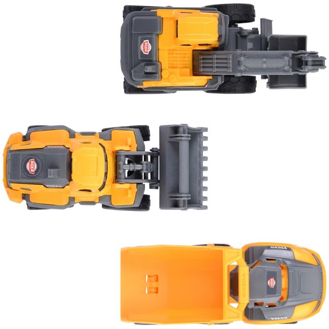 Set dickie toys construction set cu 3 vehicule 16 cm hubs203722015