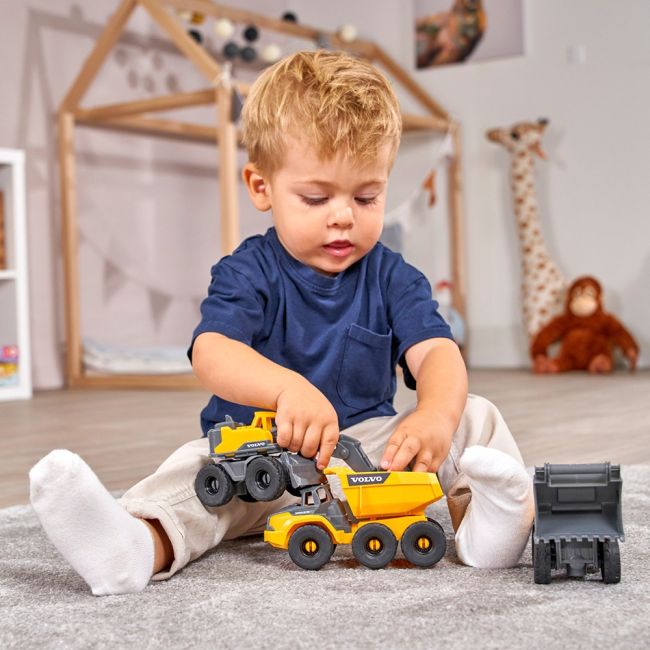 Set dickie toys construction set cu 3 vehicule 16 cm hubs203722015