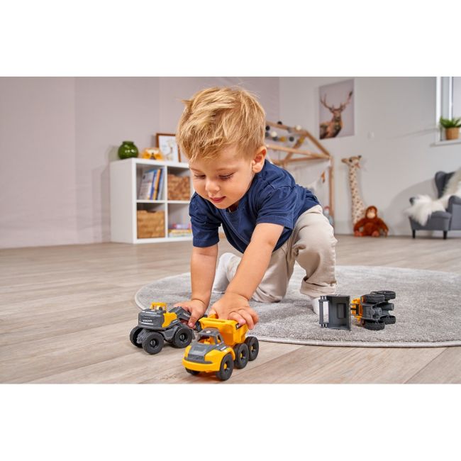 Set dickie toys construction set cu 3 vehicule 16 cm hubs203722015