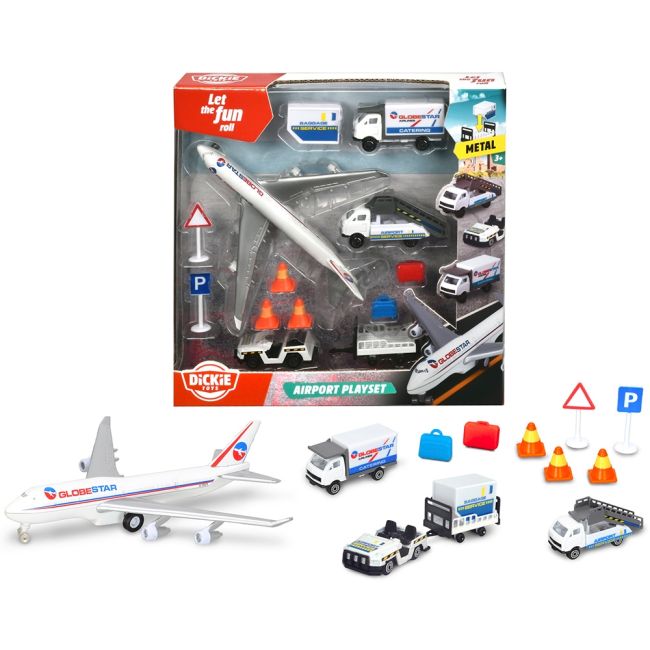 Set de joaca aeroport dickie toys airport playset cu 13 piese hubs203743001