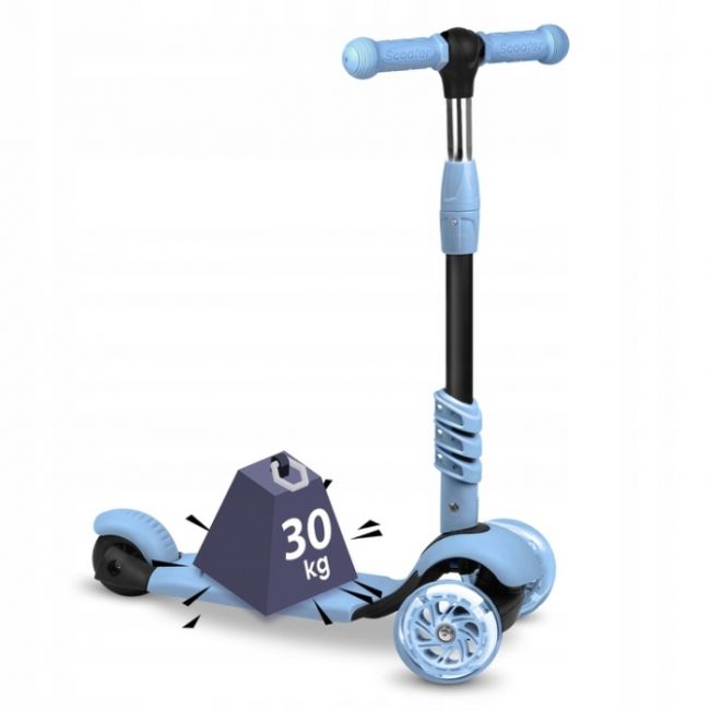 Trotineta 3 in 1 cu roti cu led ricokids todi 765401 - albastru edeedi765401
