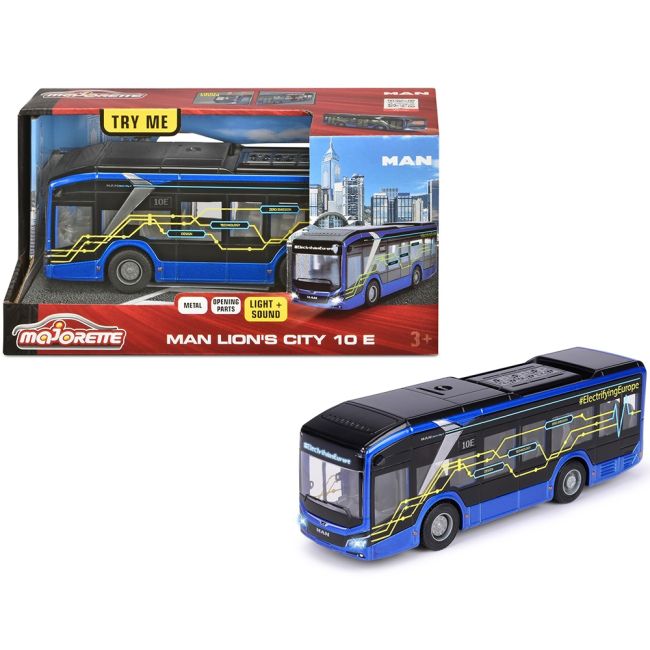 Autobuz majorette man lion's city 10 e 22,5 cm cu lumini si sunete hubs213743008