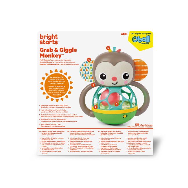 Bright starts - jucarie multi-senzoriala, "grab & giggle monkey" bbb16779
