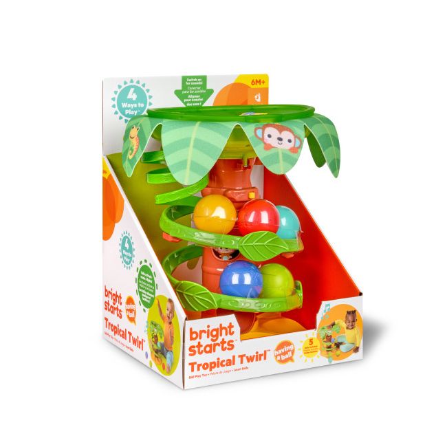 Bright starts - jucarie tropicala, "twirl™ ball play toy" bbb16826