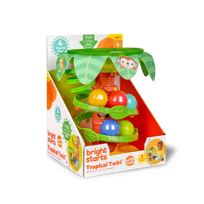 Bright starts - jucarie tropicala, "twirl&trade; ball play toy" bbb16826