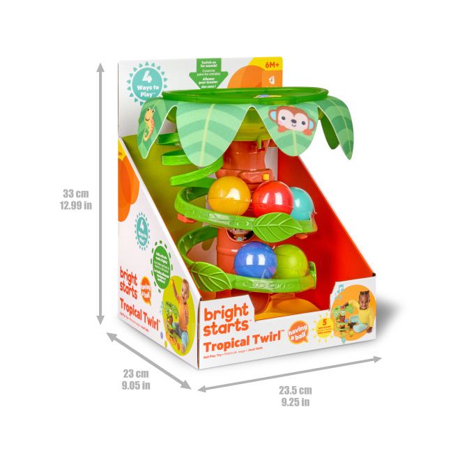 Bright starts - jucarie tropicala, "twirl™ ball play toy" bbb16826