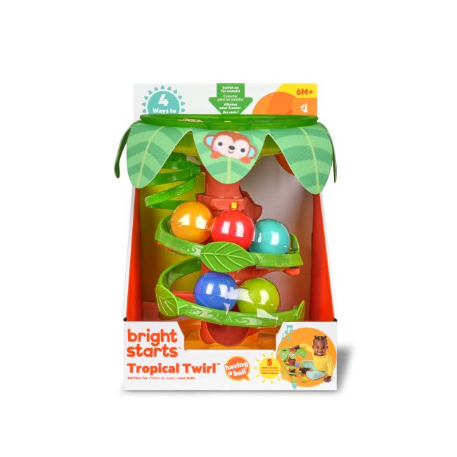Bright starts - jucarie tropicala, "twirl™ ball play toy" bbb16826