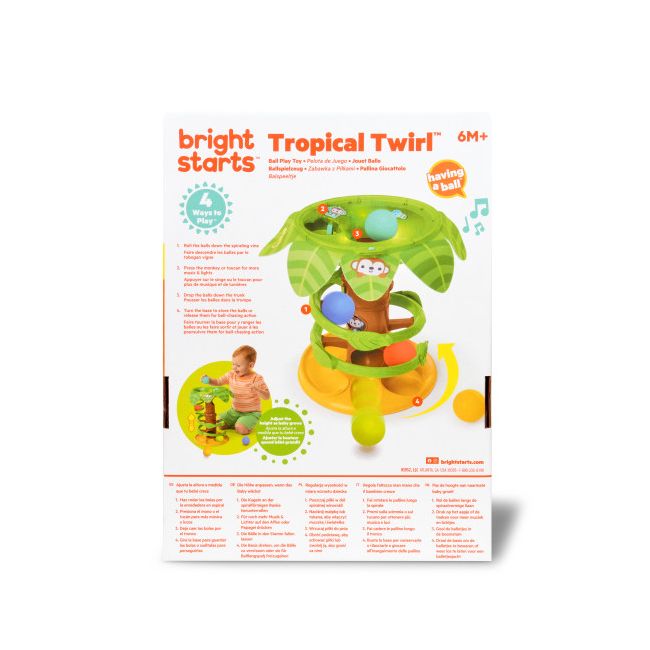 Bright starts - jucarie tropicala, "twirl™ ball play toy" bbb16826