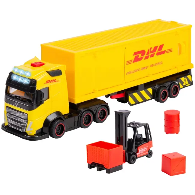 Camion dickie toys dhl heavy truck 35 cm cu lumini si sunete hubs203747018
