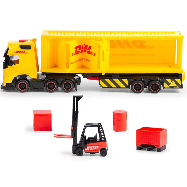 Camion dickie toys dhl heavy truck 35 cm cu lumini si sunete hubs203747018