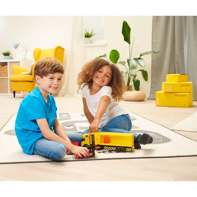 Camion dickie toys dhl heavy truck 35 cm cu lumini si sunete hubs203747018