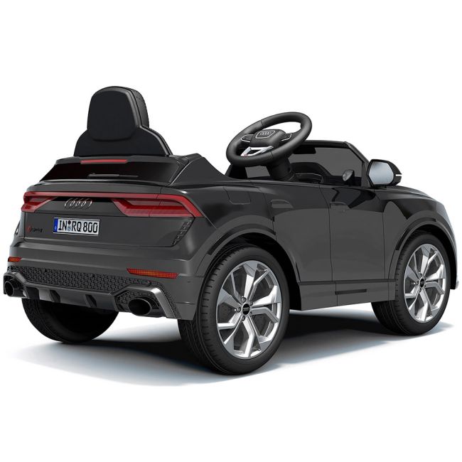 Masinuta electrica chipolino audi rs q8 cu scaun din piele si roti eva black hubelkauq8r23b