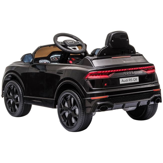 Masinuta electrica chipolino audi rs q8 cu scaun din piele si roti eva black hubelkauq8r23b