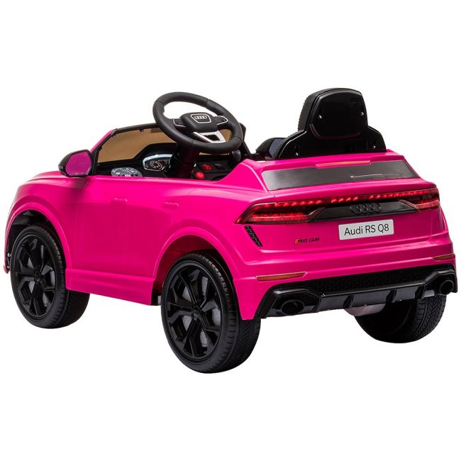 Masinuta electrica chipolino audi rs q8 cu scaun din piele si roti eva pink hubelkauq8r24p