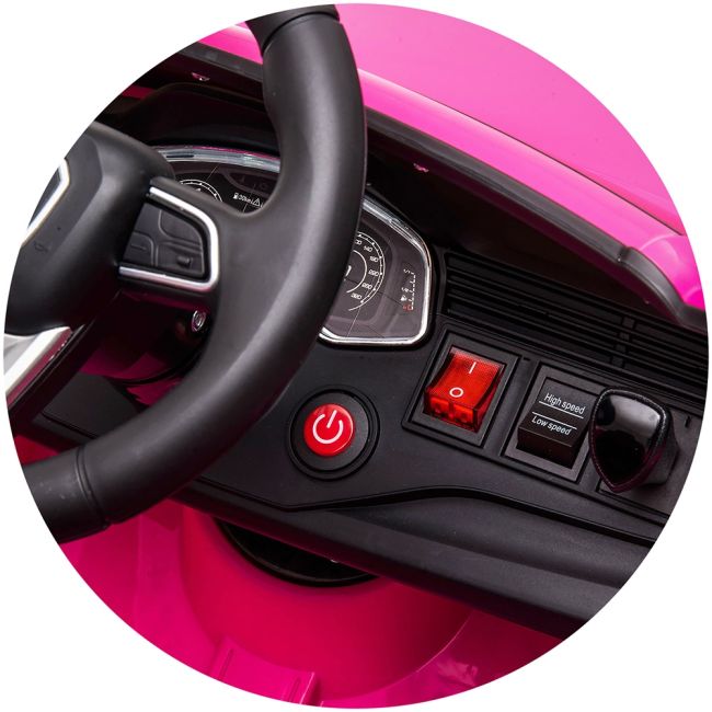 Masinuta electrica chipolino audi rs q8 cu scaun din piele si roti eva pink hubelkauq8r24p