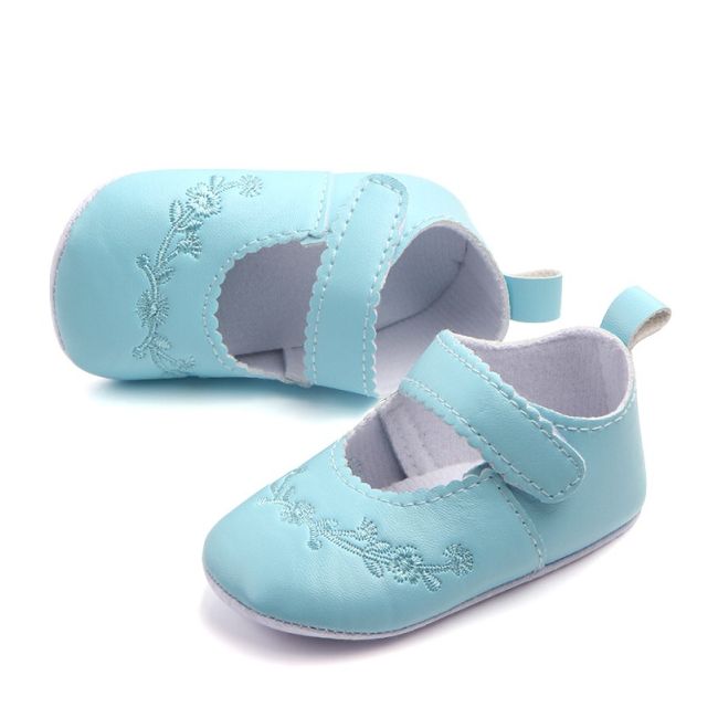 Pantofiori bleu cu broderii florale chd0133-4-va12