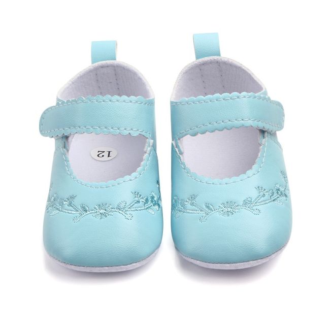 Pantofiori bleu cu broderii florale chd0133-4-va12