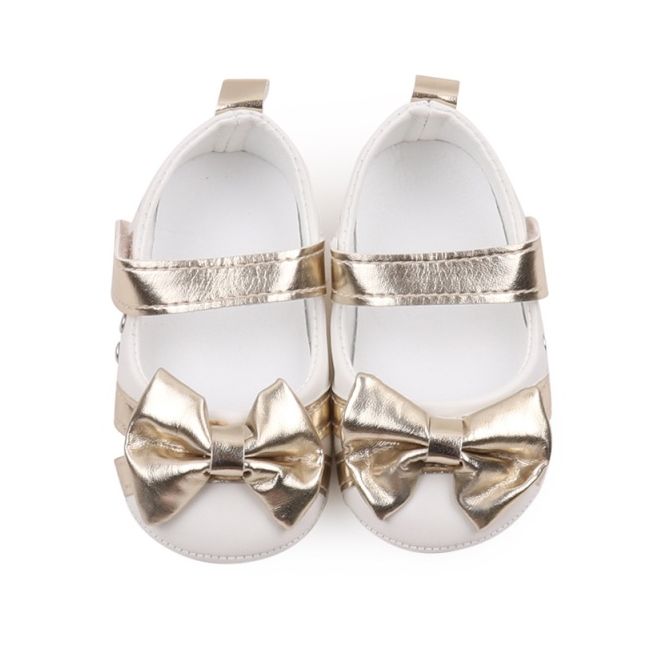 Pantofiori eleganti albi cu insertii aurii csbbw3095-3-va11