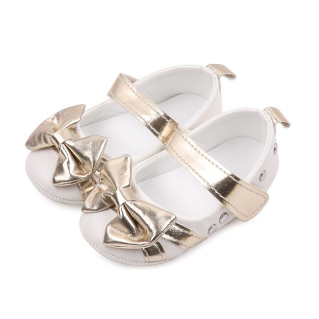 Pantofiori eleganti albi cu insertii aurii csbbw3095-3-va11