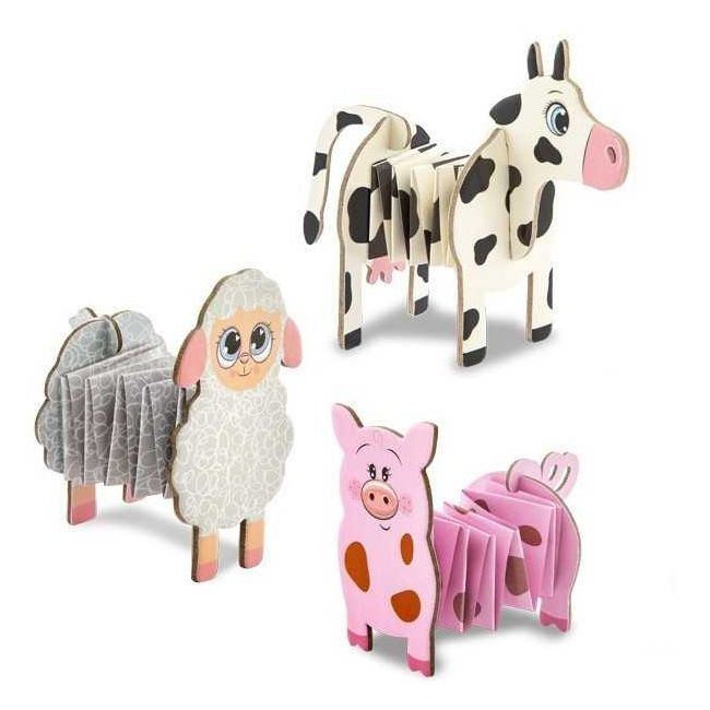 Set Animale acordeon din carton, 3 buc Moxy GR100107 BBJGR100107_Animale ferma