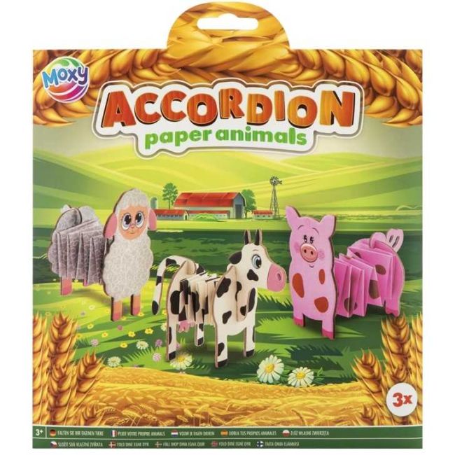 Set Animale acordeon din carton, 3 buc Moxy GR100107 BBJGR100107_Animale ferma