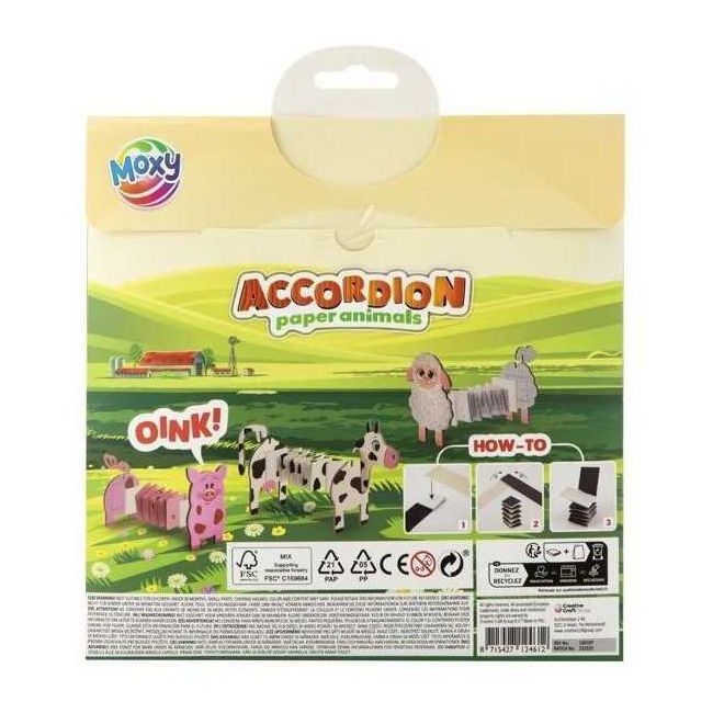 Set Animale acordeon din carton, 3 buc Moxy GR100107 BBJGR100107_Animale ferma