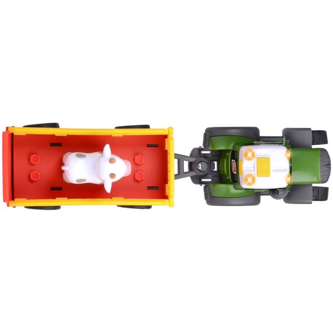 Tractor simba abc fendt animal trailer 30 cm cu lumini, sunete, remorca si figurina hubs204115011
