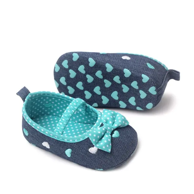 Balerini denim cu inimioare brodate csbh2329-1-va15