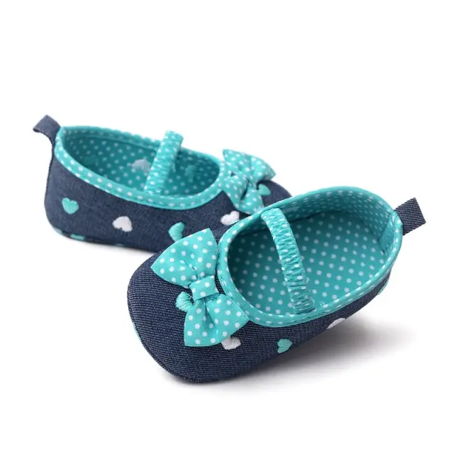 Balerini denim cu inimioare brodate csbh2329-1-va15