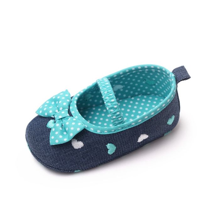 Balerini denim cu inimioare brodate csbh2329-1-va15