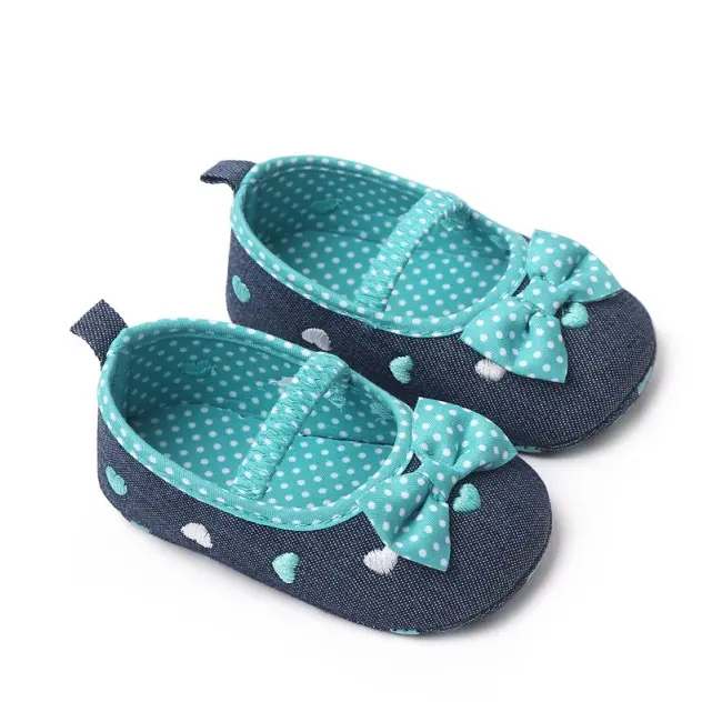 Balerini denim cu inimioare brodate csbh2329-1-va15