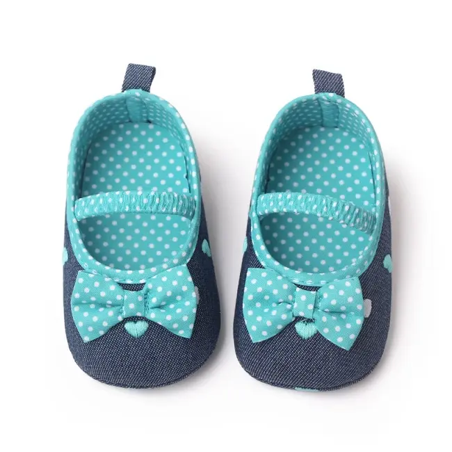 Balerini denim cu inimioare brodate csbh2329-1-va15