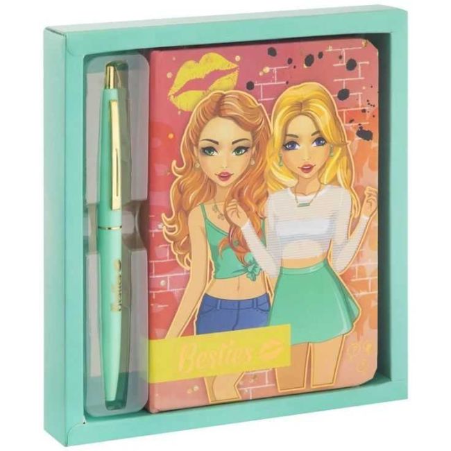 Carnetel Besties cu Pix 90 de File Liniate,15 x 10.5 cm Grafix GR140045 BBJGR140045_Turcoaz