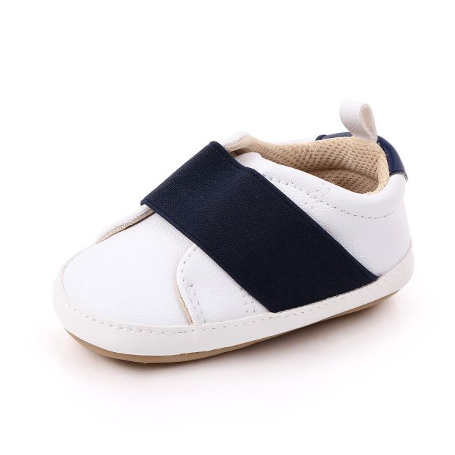 Pantofi albi cu banda elastica bleumarin chd2255-1-va15