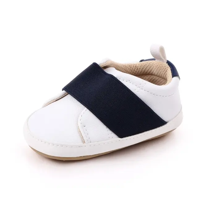 Pantofi albi cu banda elastica bleumarin chd2255-1-va15