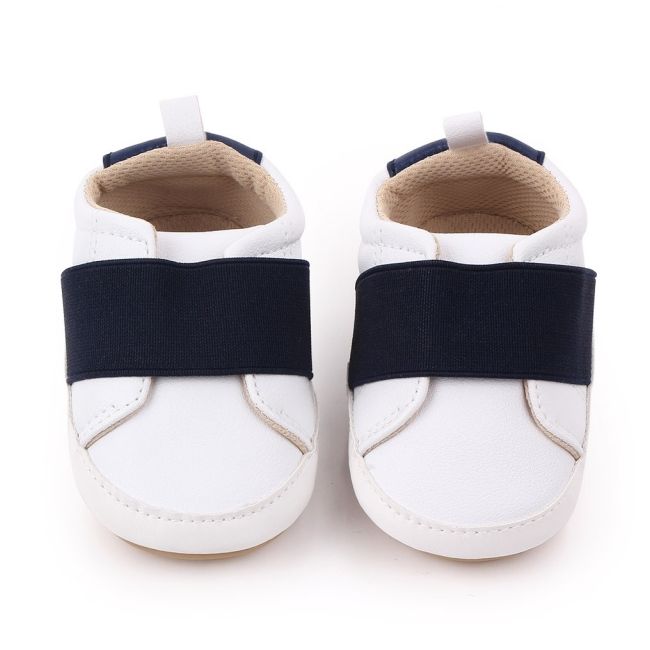 Pantofi albi cu banda elastica bleumarin chd2255-1-va15