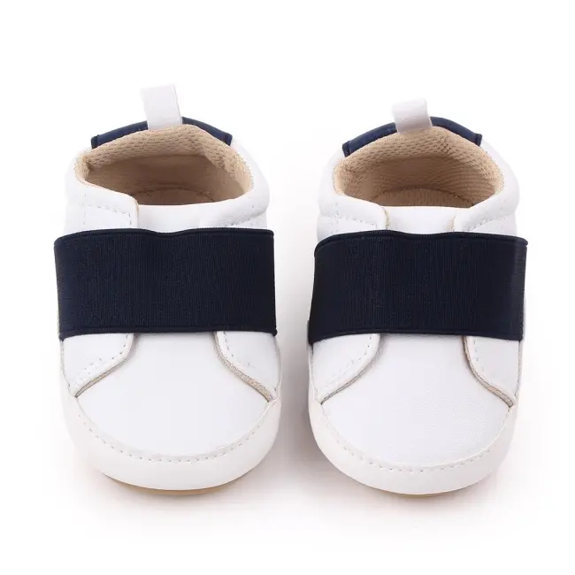 Pantofi albi cu banda elastica bleumarin chd2255-1-va15