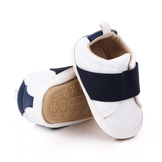 Pantofi albi cu banda elastica bleumarin chd2255-1-va15