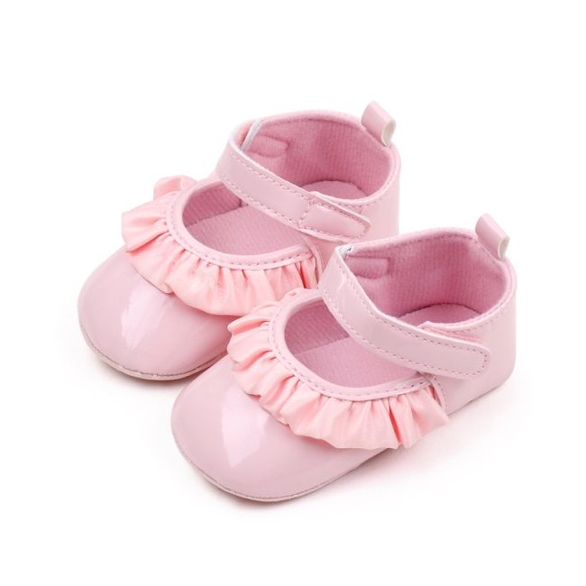 Pantofiori cu volanas din piele ecologica lacuita csbhx3106-va16