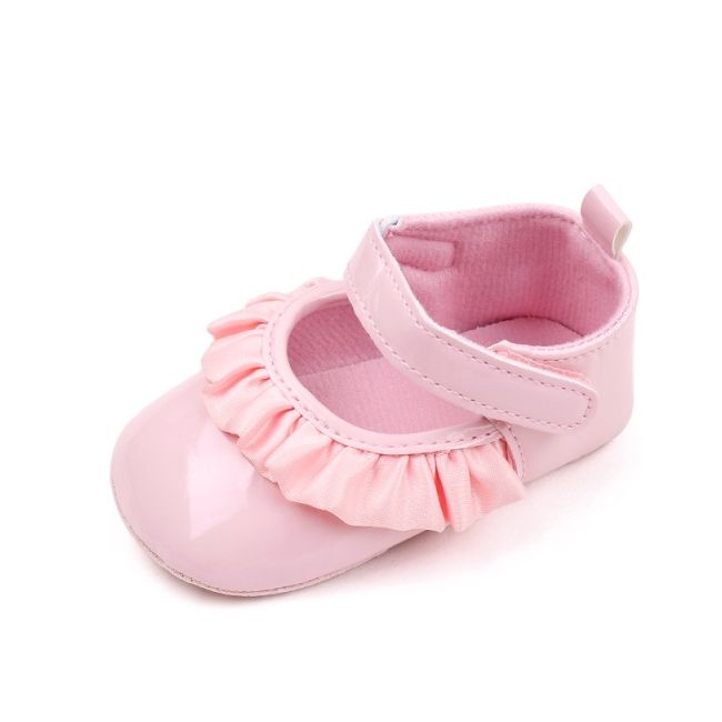 Pantofiori cu volanas din piele ecologica lacuita csbhx3106-va16