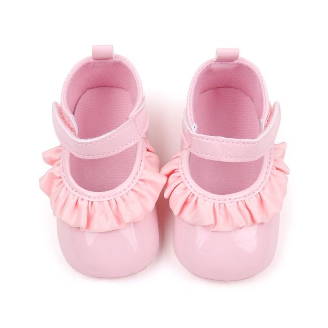 Pantofiori cu volanas din piele ecologica lacuita csbhx3106-va16