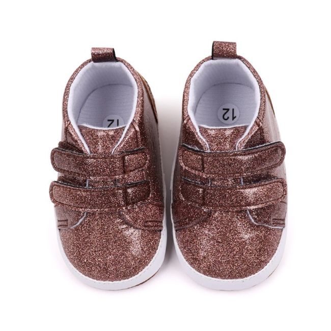 Pantofiori maro pentru bebelusi - glitter csbyq3201-1-va15
