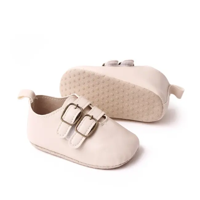 Pantofiori pentru bebelusi, ivoire, cu catarame csbc2290-3-va14