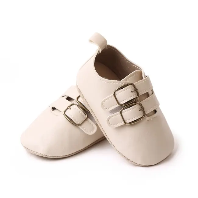 Pantofiori pentru bebelusi, ivoire, cu catarame csbc2290-3-va14