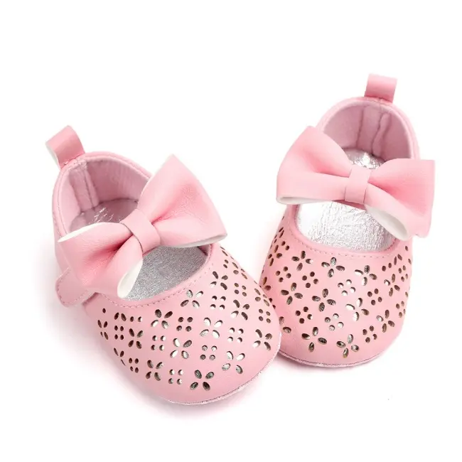 Pantofiori roz cu model ajurat si fundita aplicata chd2126-1-va15