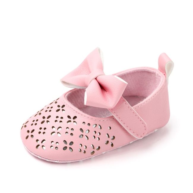 Pantofiori roz cu model ajurat si fundita aplicata chd2126-1-va15