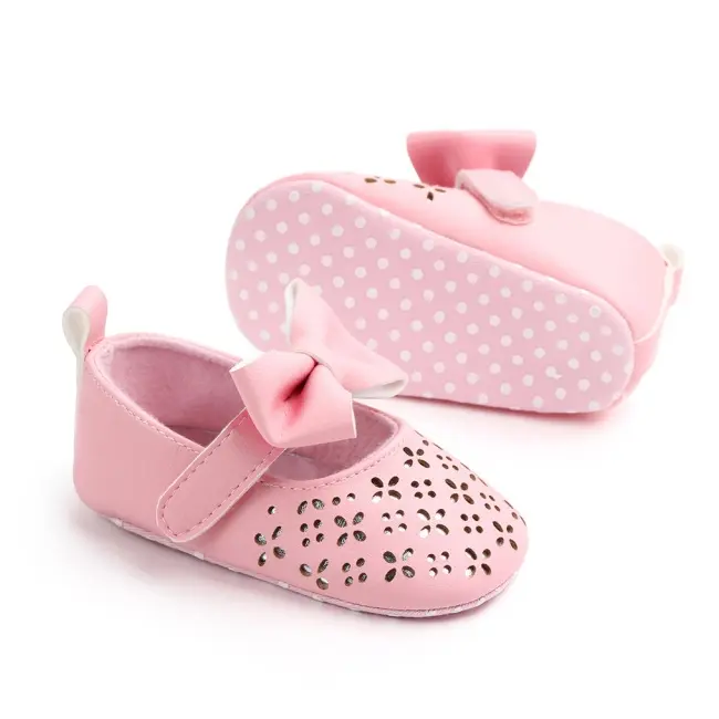 Pantofiori roz cu model ajurat si fundita aplicata chd2126-1-va15